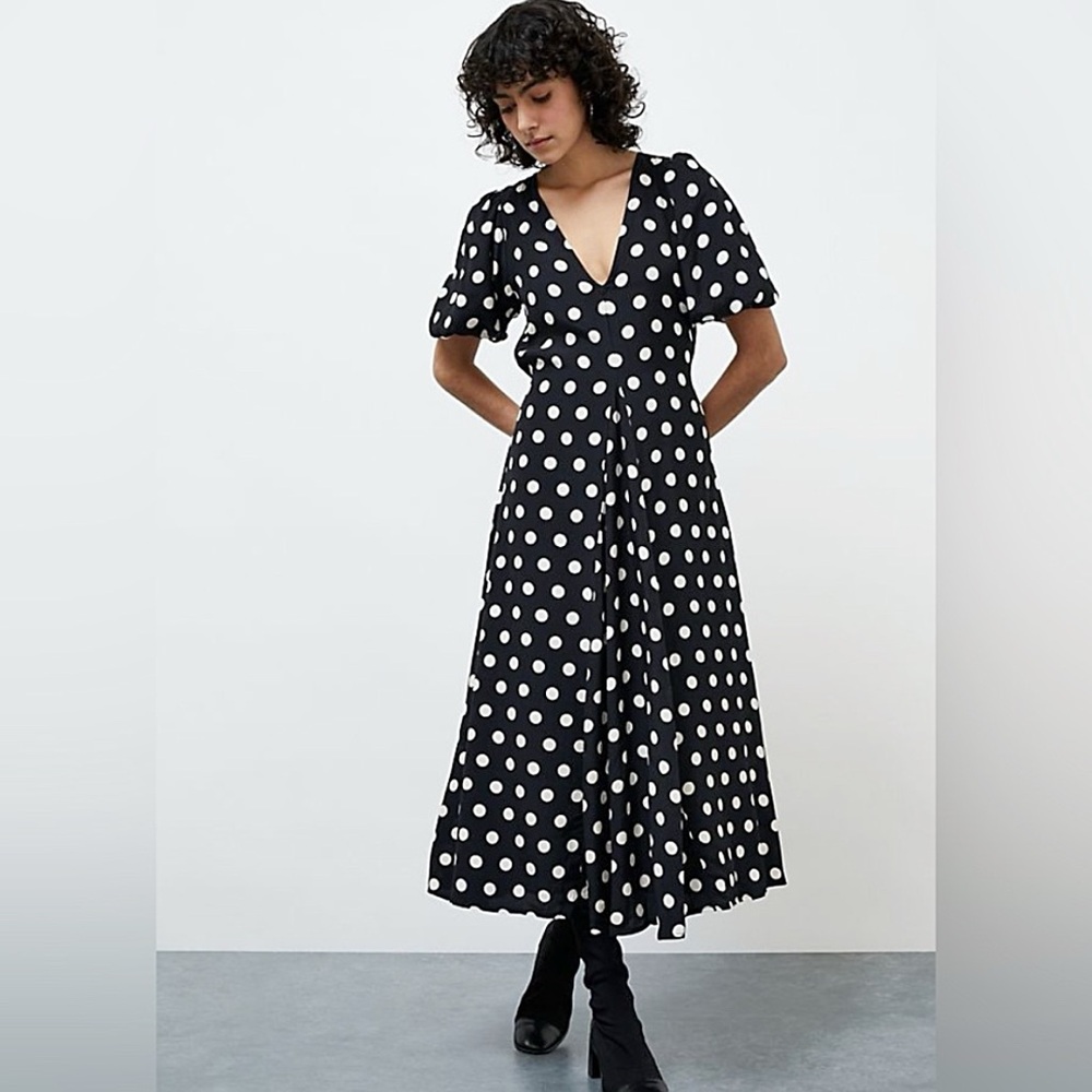 Faithfull the Brand La Torre Dot Midi Dress